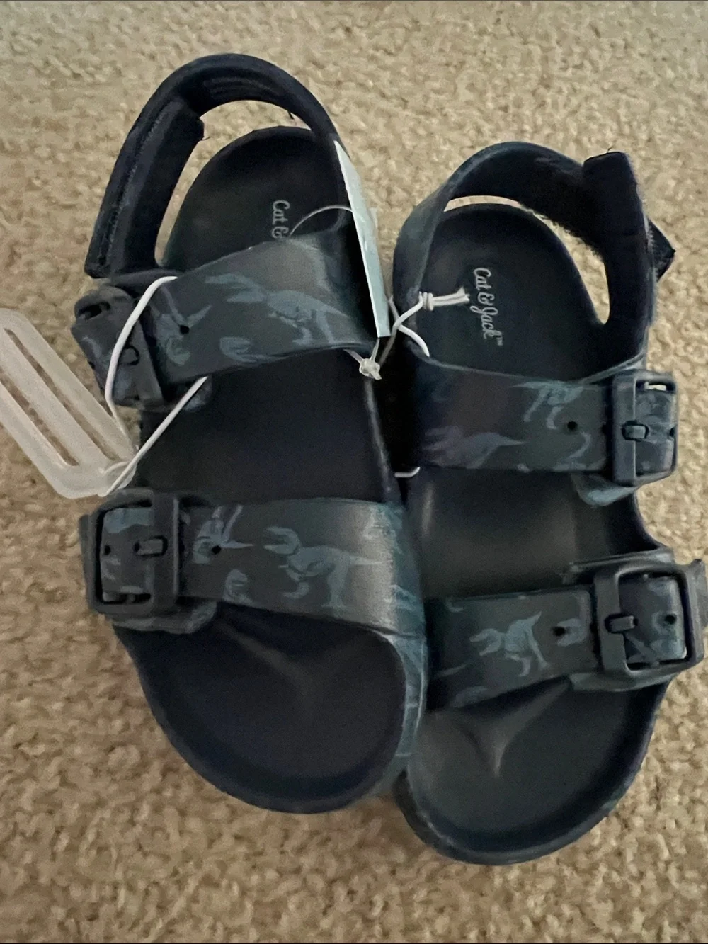NWT 10 Toddler Cat & Jack Navy Blue Boys' Adjustable Buckle Sandals